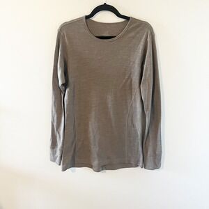 Woolx Hannah 100% Merino Wool Long Sleeve Top Brown XL Base Layer